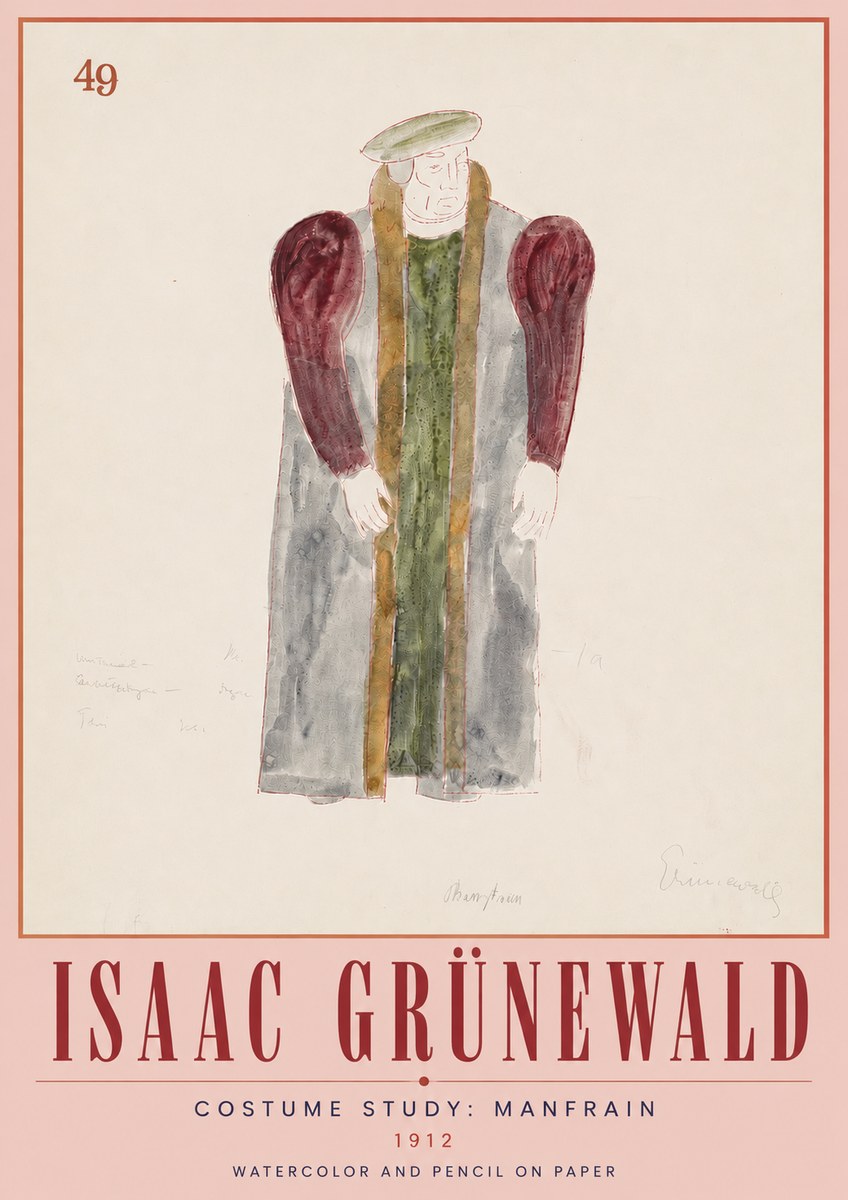 Isaac Grünewald Costume Study: Manfrain No5 - Plakat
