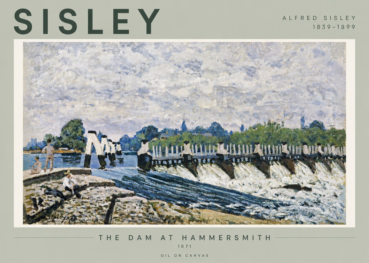 Sisley The Dam at Hammersmith No4 - Plakat