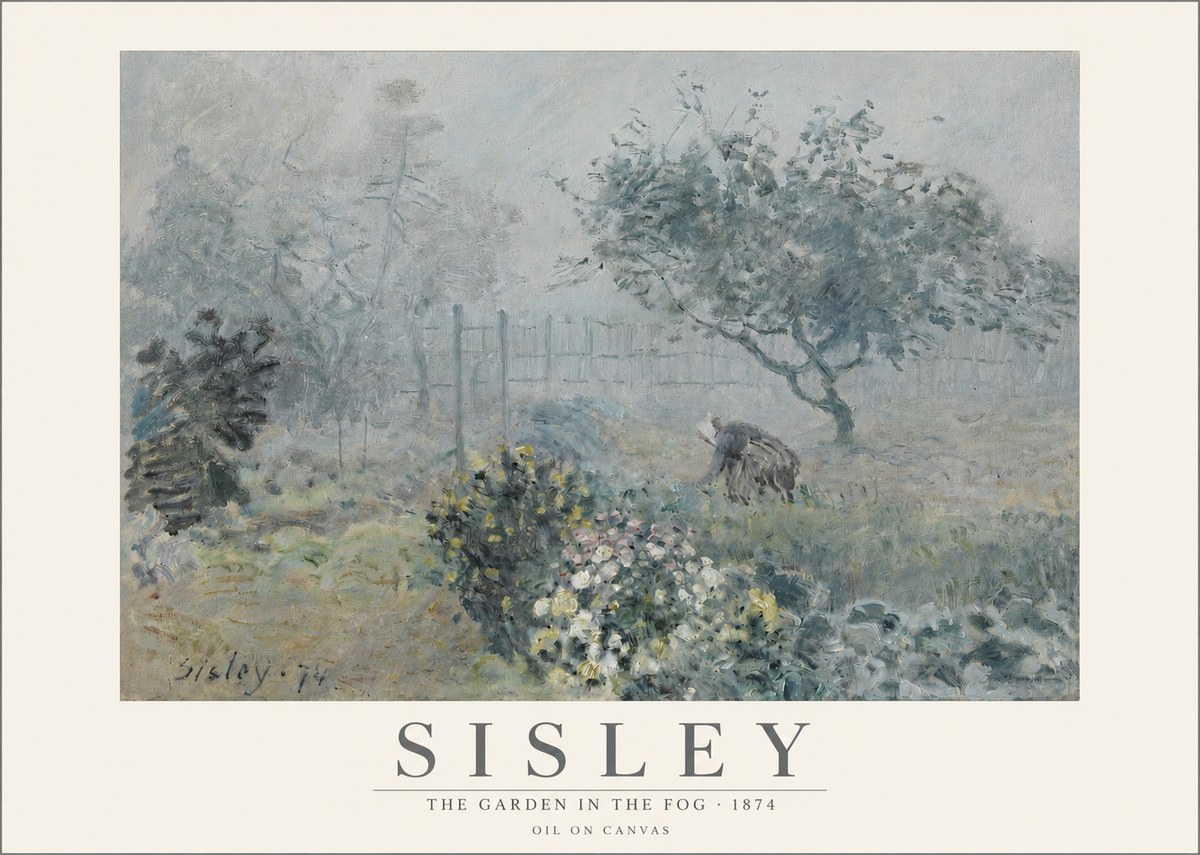 Sisley The Garden in the Fog No3 - Plakat