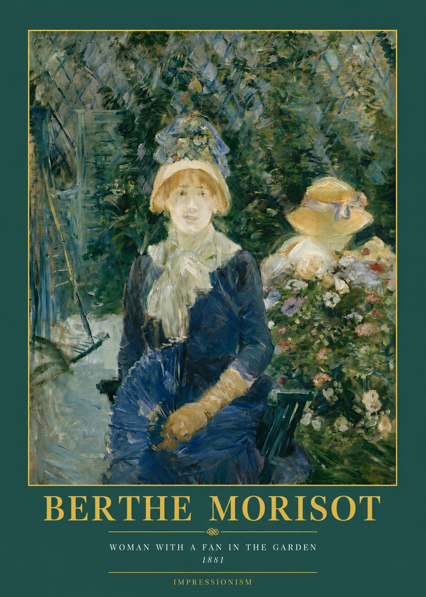 Berthe Morisot Young Woman with a Fan II No3 - Plakat