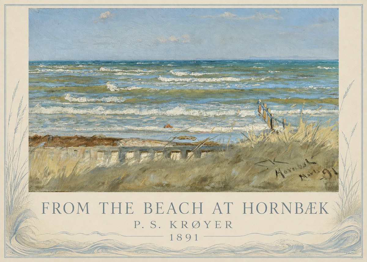 P.S. Krøyer From the Beach at Hornbæk · 1891 No3 - Plakat
