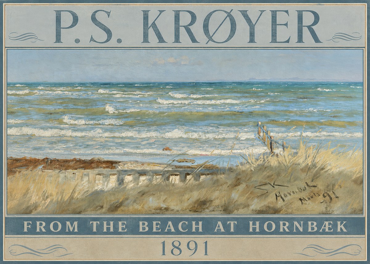 P.S. Krøyer From the Beach at Hornbæk · 1891 No4 - Plakat