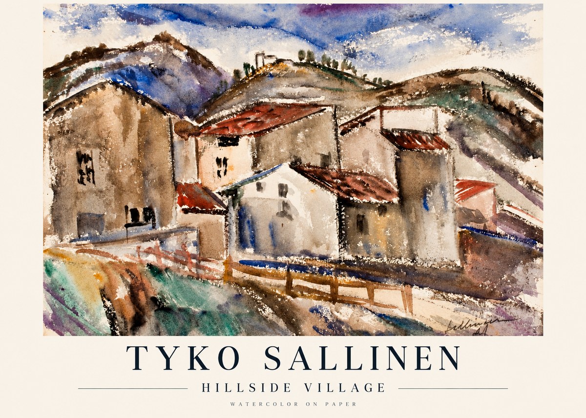 Tyko Sallinen Hillside Village No1 - Plakat
