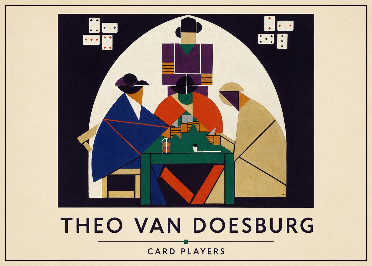 Theo van Doesburg Card Players No4 - Plakat