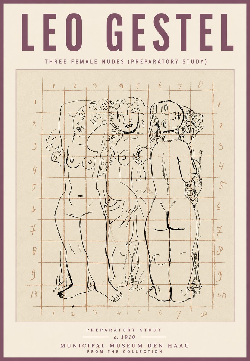 Leo Gestel Three Female Nudes No5 - Plakat