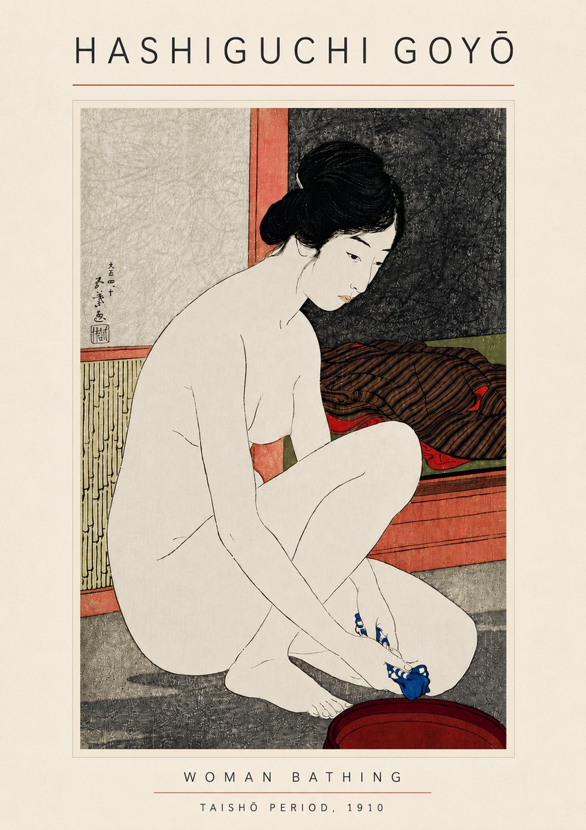 Hashiguchi Goyō Woman Bathing No4 - Plakat