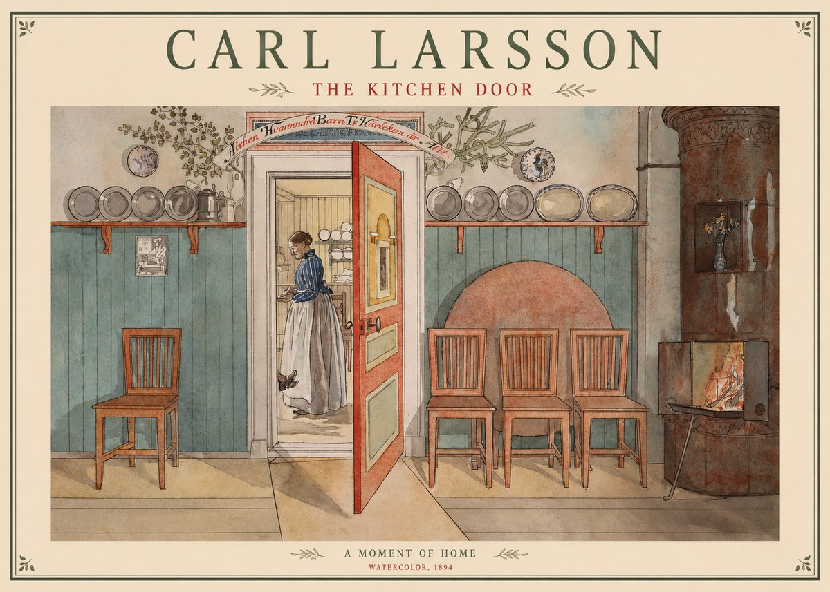 Carl Larsson The Kitchen Door No1 - Plakat