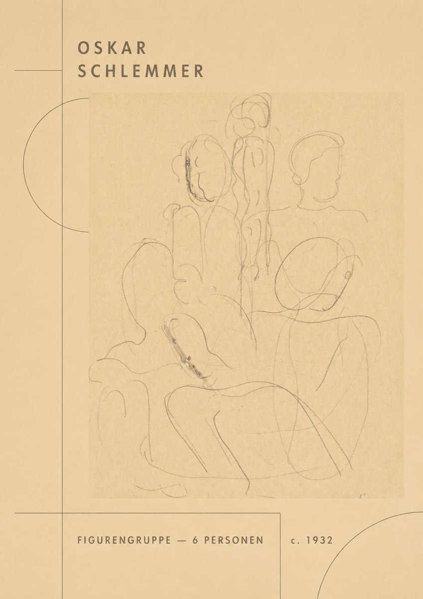 Oskar Schlemmer Figurengruppe - 6 Personen No2 - Plakat