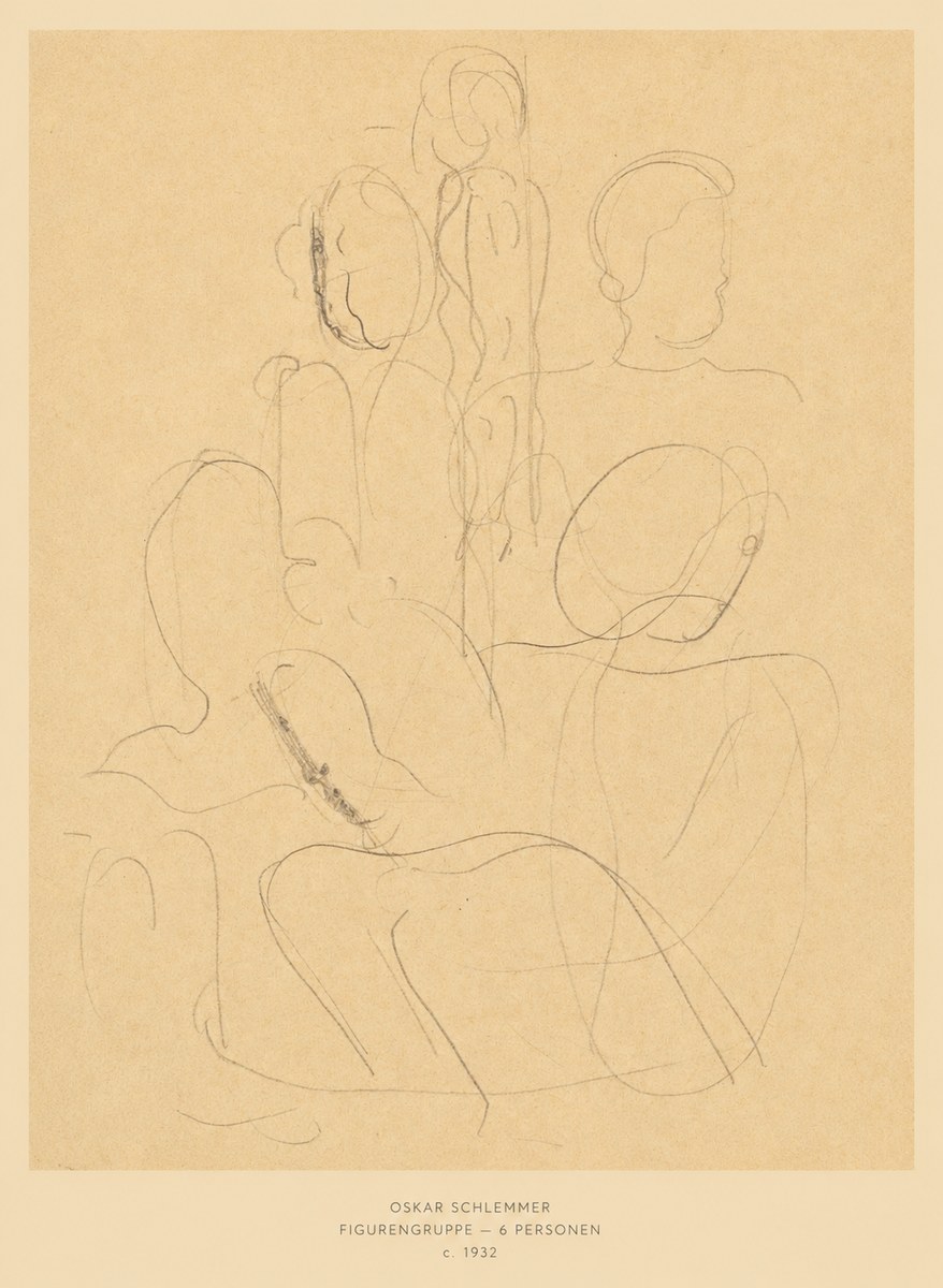 Oskar Schlemmer Figurengruppe - 6 Personen No6 - Plakat