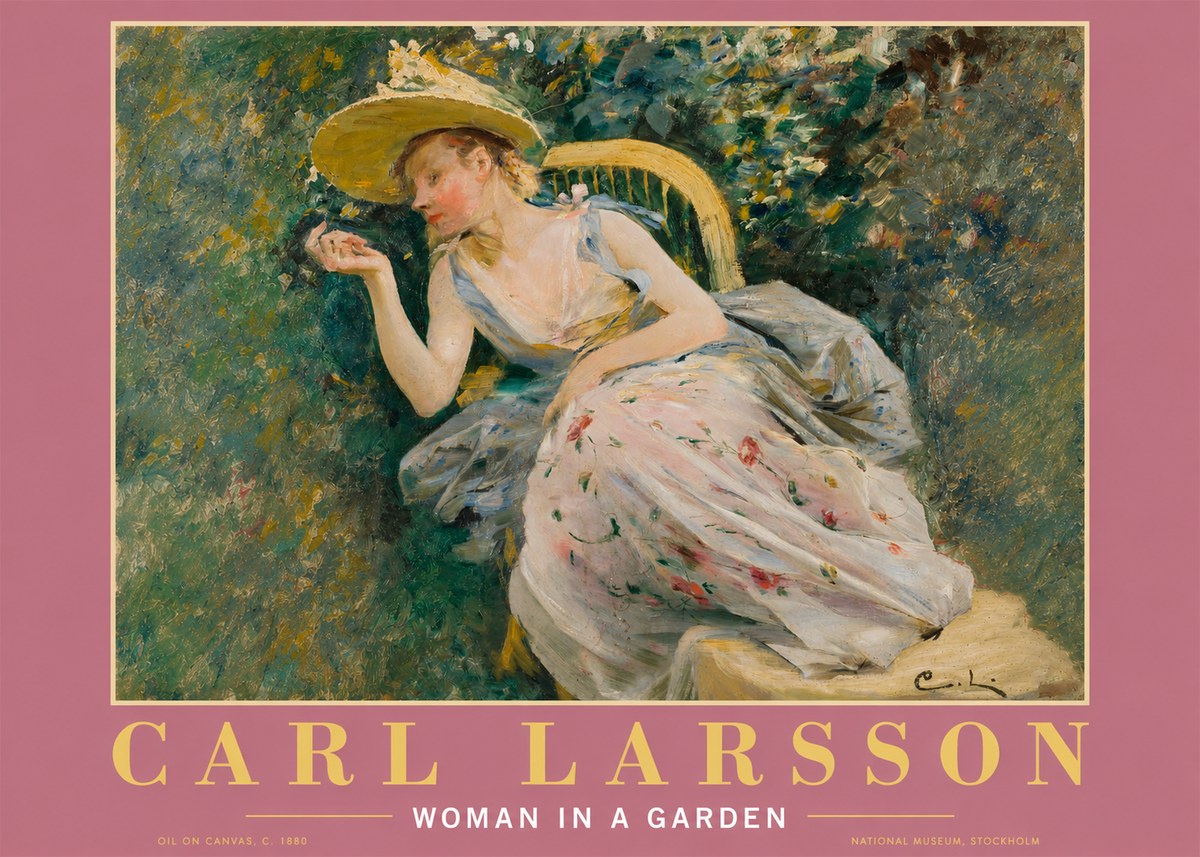Carl Larsson Woman in a Garden No2 - Plakat
