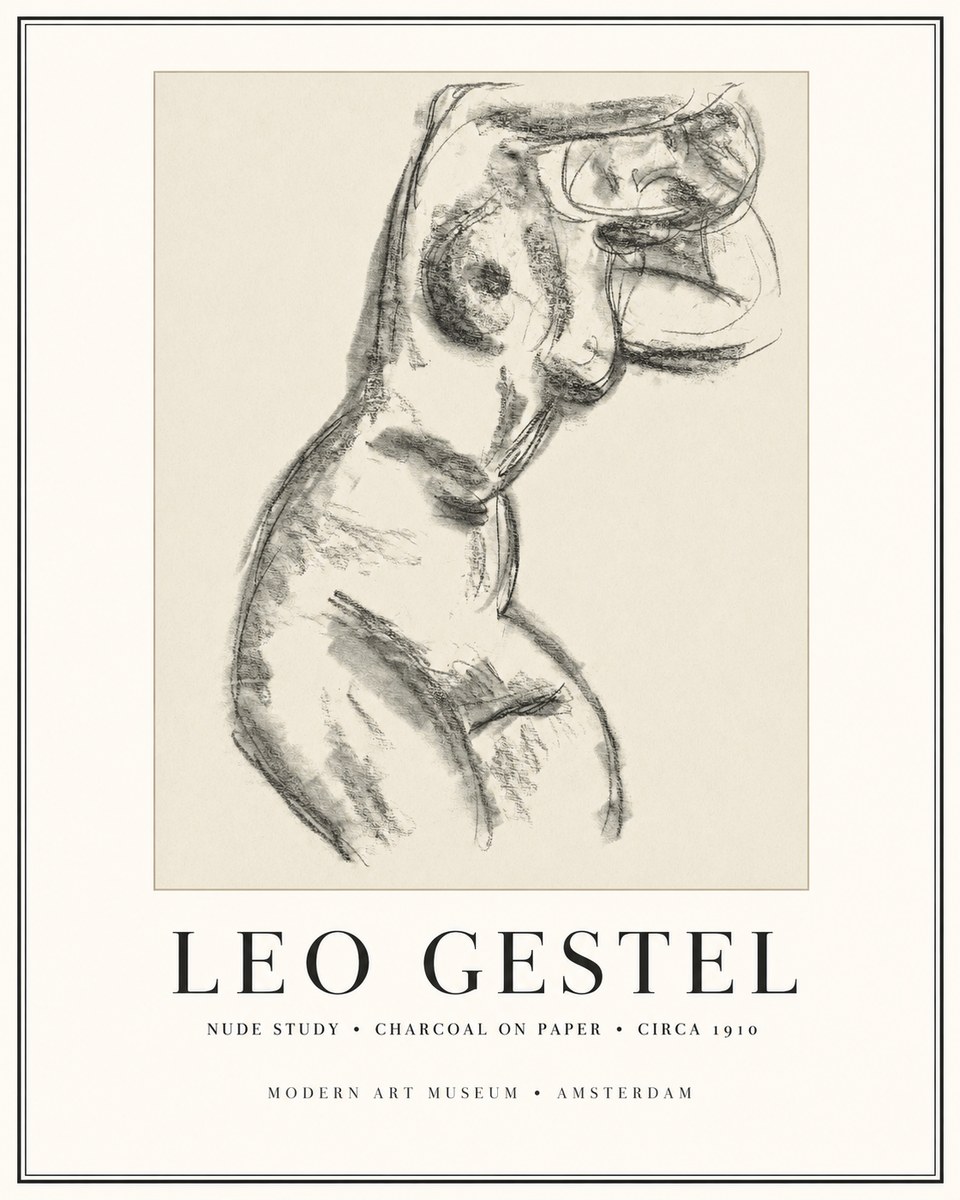 Leo Gestel Study of a Female Nude No2 - Plakat
