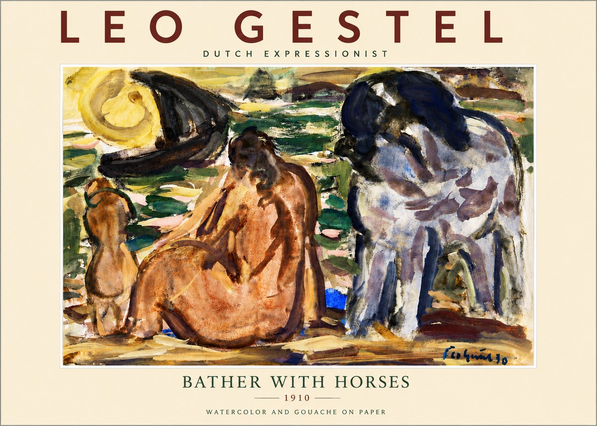 Leo Gestel Bather with Horses No5 - Plakat