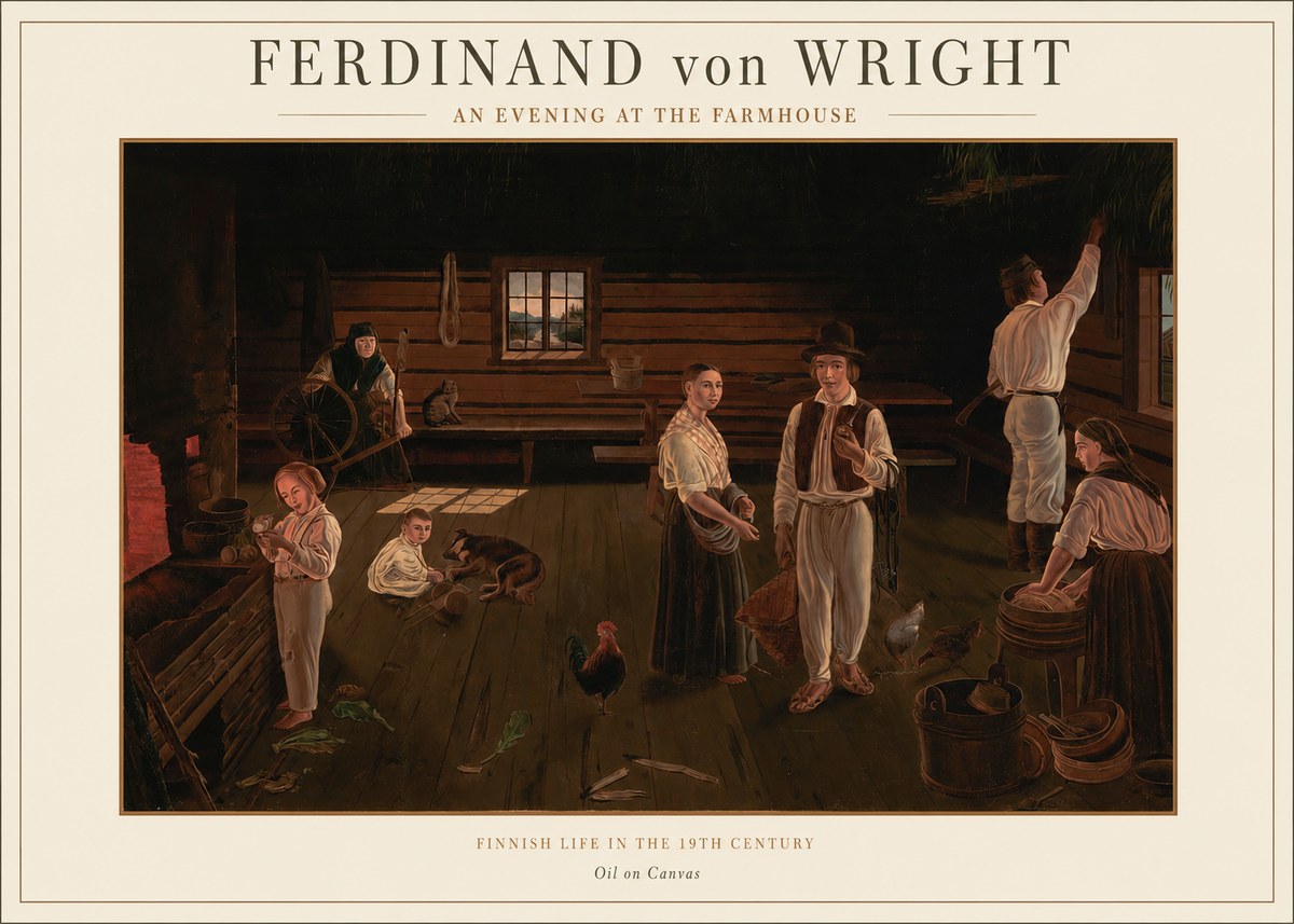 Ferdinand von Wright An Evening at the Farmhouse No1 - Plakat