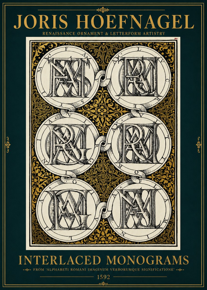 Joris Hoefnagel Interlaced Monograms No3 - Plakat