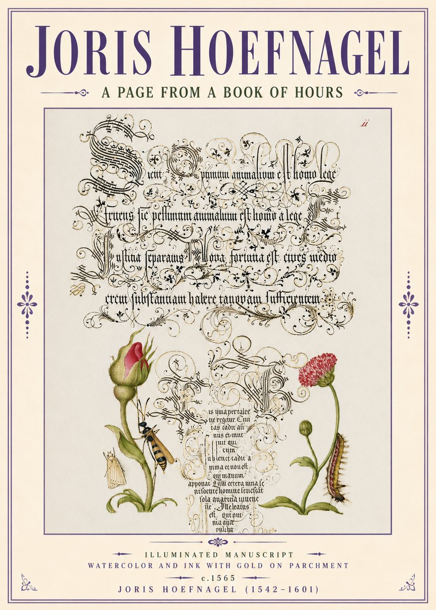 Joris Hoefnagel A Page from a Book of Hours No6 - Plakat