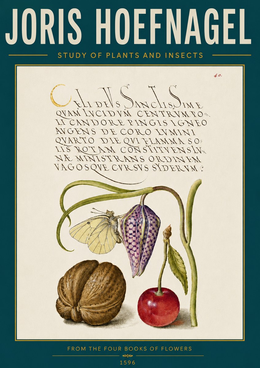 Joris Hoefnagel Study of Plants and Insects No6 - Plakat