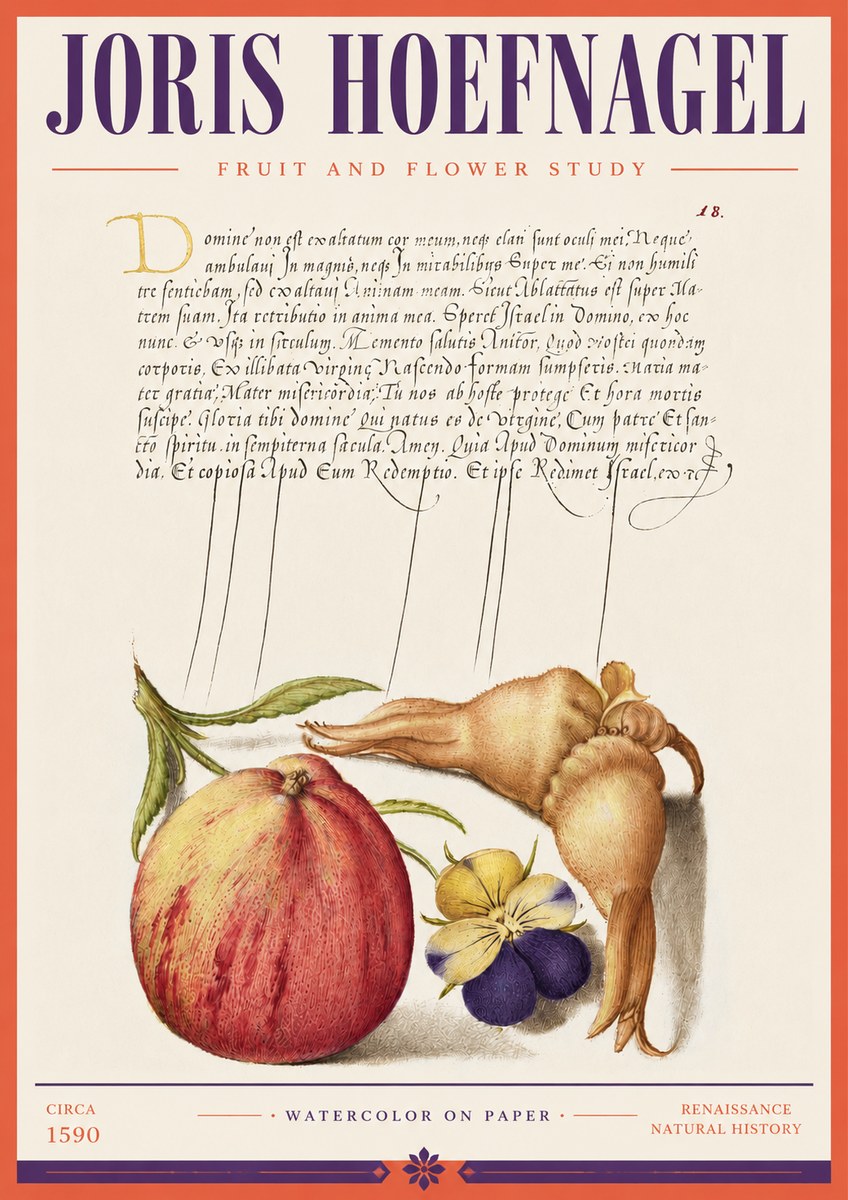 Joris Hoefnagel Fruit and Flower Study No3 - Plakat