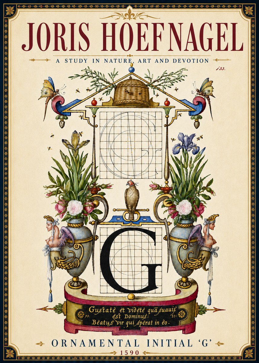 Joris Hoefnagel Ornamental Initial 'G' No6 - Plakat