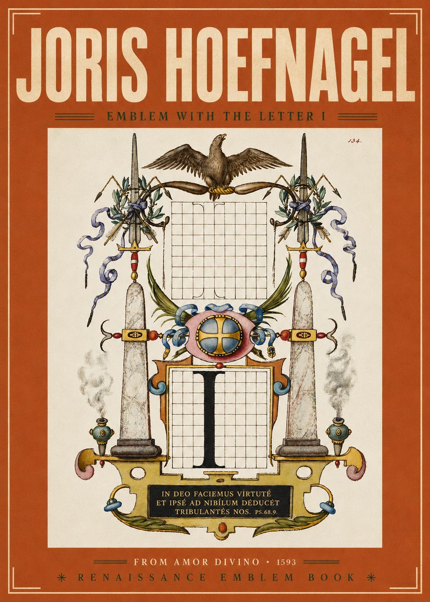 Joris Hoefnagel Ornamental Design with Dedicatory Inscription No6 - Plakat