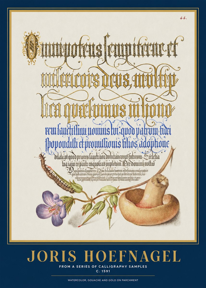 Joris Hoefnagel From a Series of Calligraphy Samples No1 - Plakat