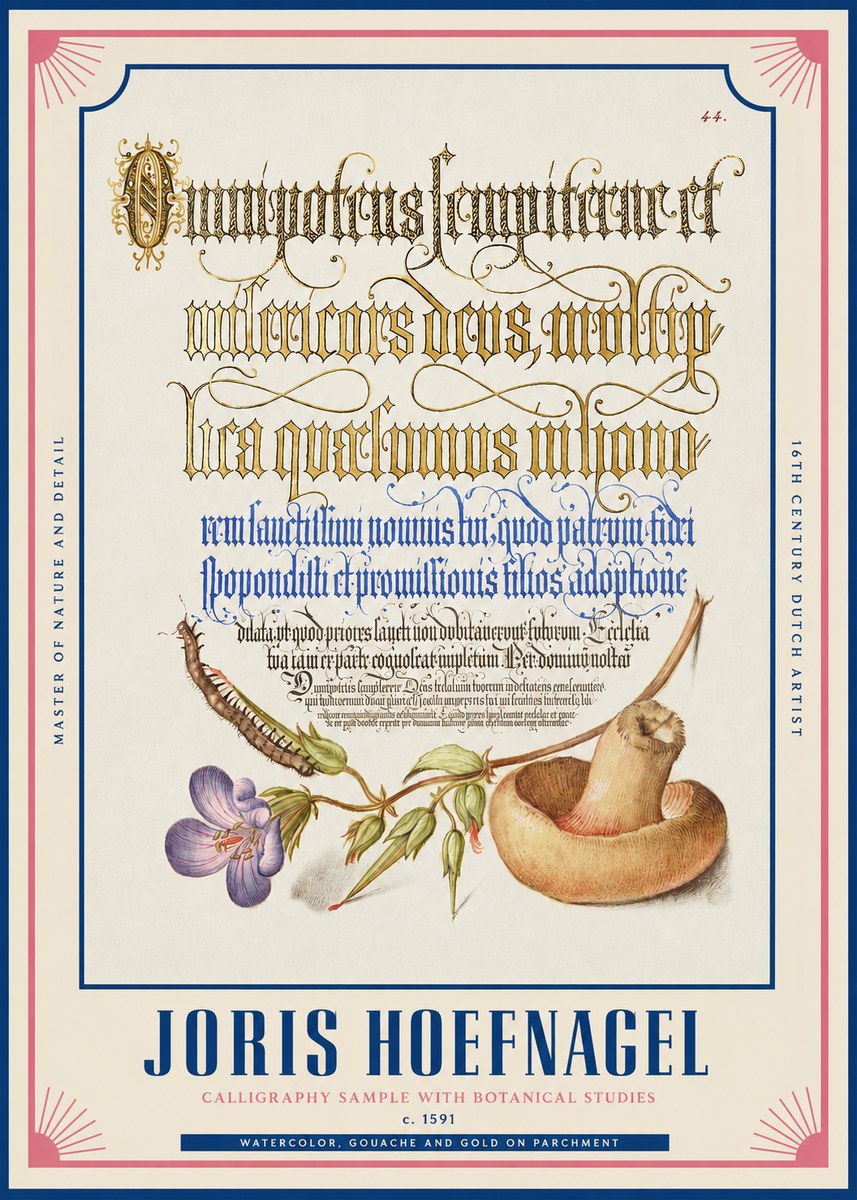 Joris Hoefnagel From a Series of Calligraphy Samples No2 - Plakat