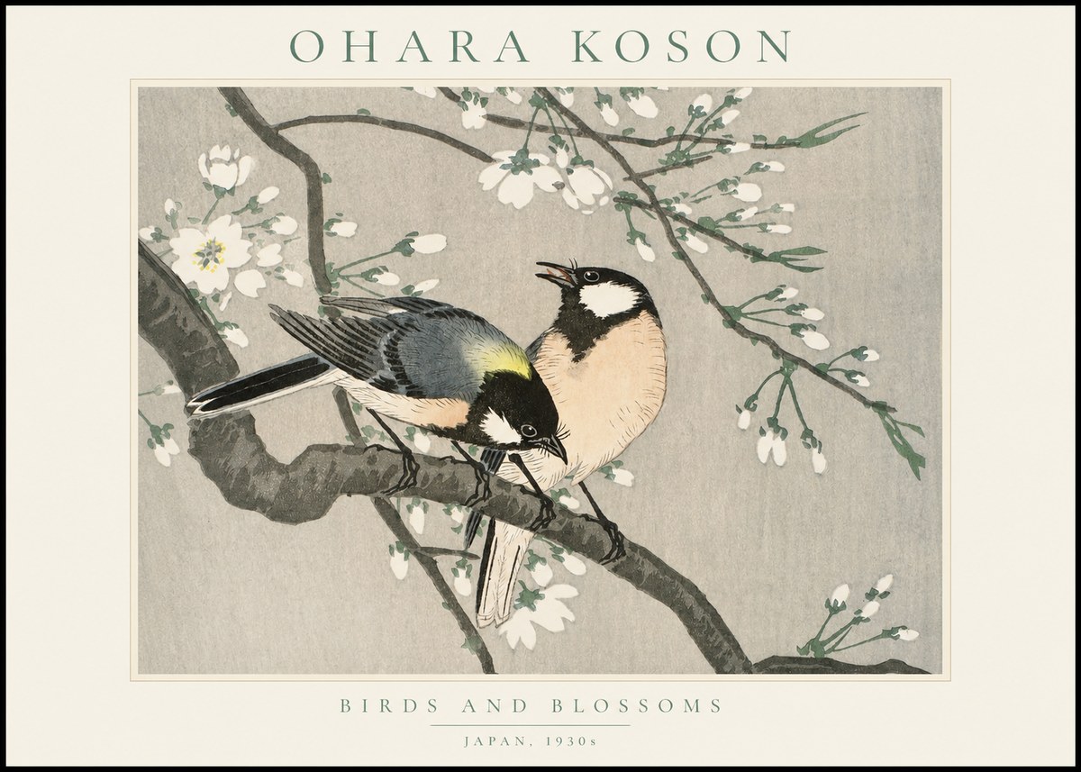 Ohara Koson Birds and Blossoms No1 - Plakat