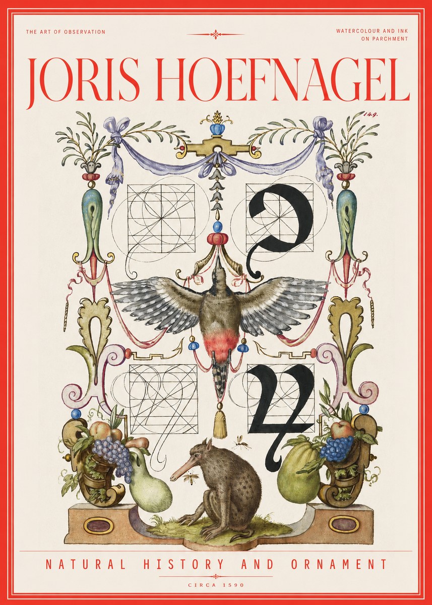 Joris Hoefnagel Study of Nature and Ornament No3 - Plakat
