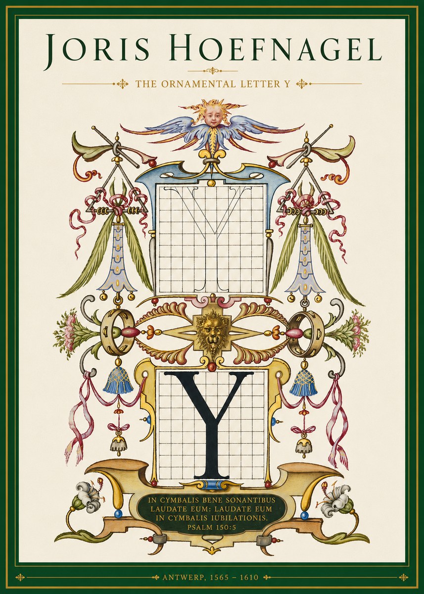 Joris Hoefnagel The Ornamental Letter Y No3 - Plakat