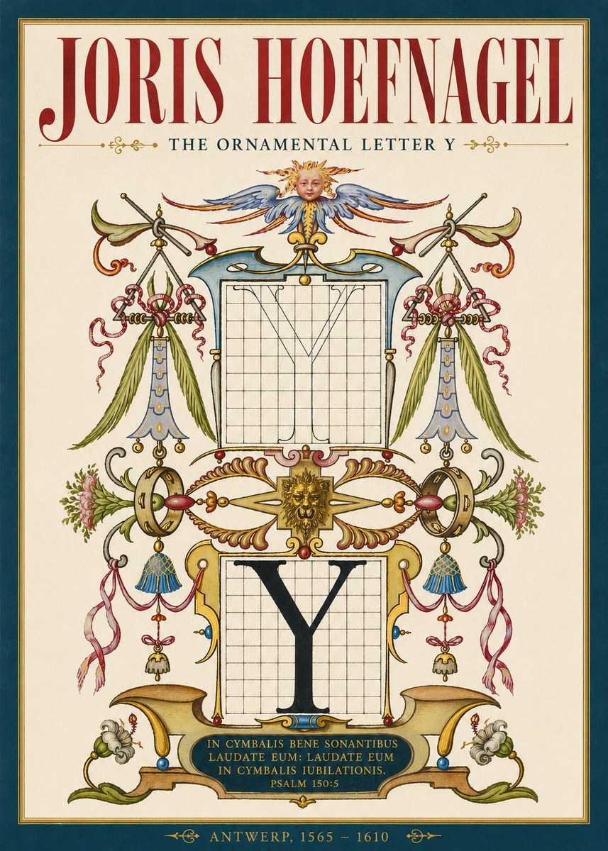 Joris Hoefnagel The Ornamental Letter Y No4 - Plakat