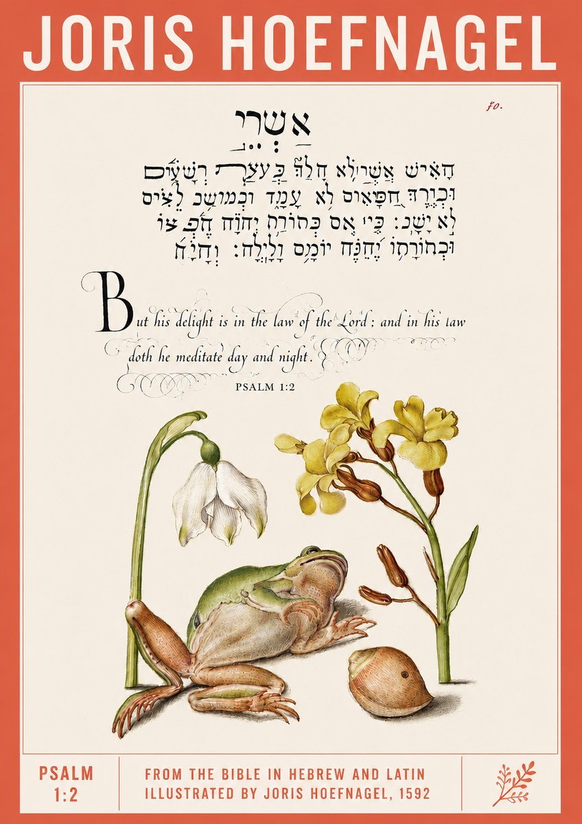 Joris Hoefnagel Psalm 1:2 No2 - Plakat