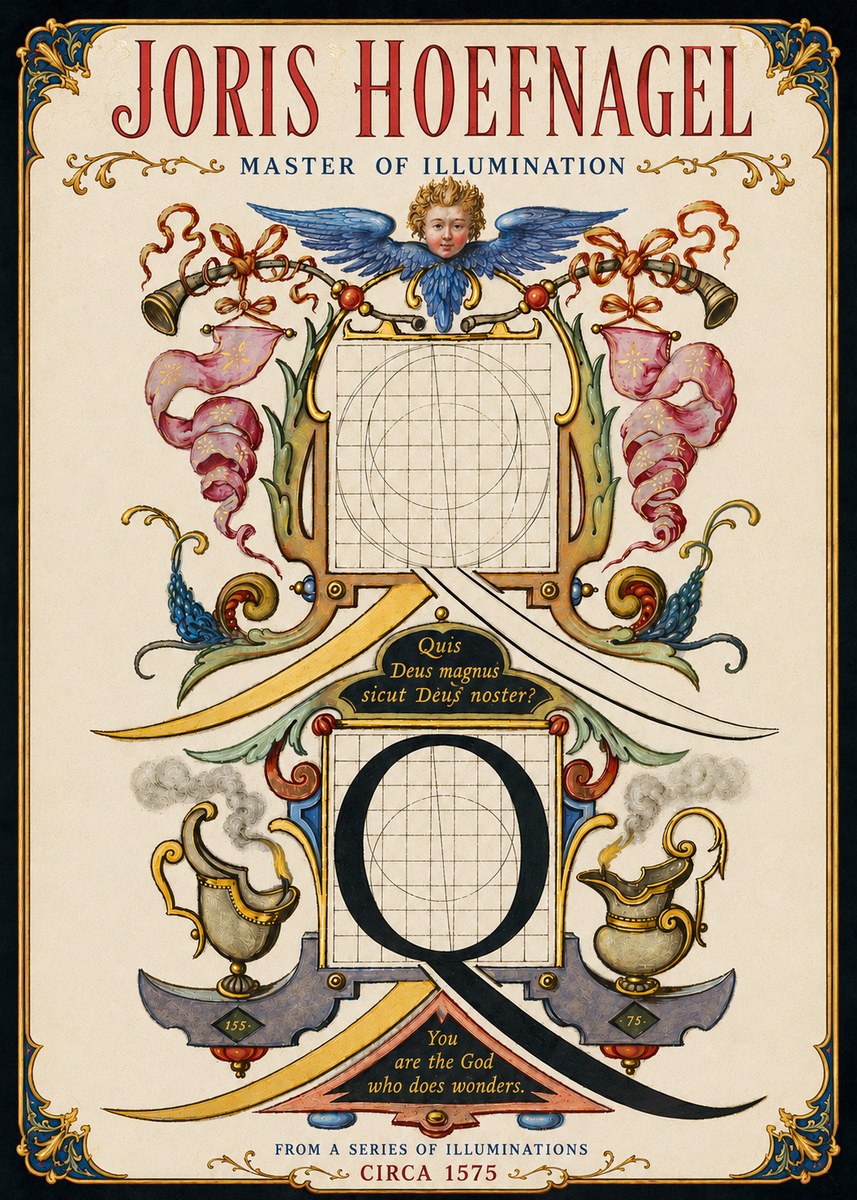 Joris Hoefnagel The Calligraphic Q No5 - Plakat