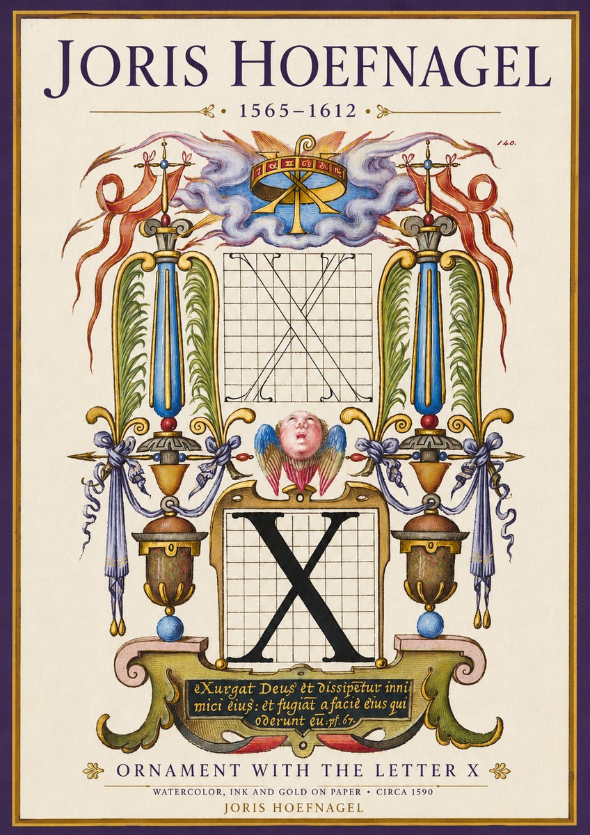 Joris Hoefnagel Ornament with the Letter X No3 - Plakat