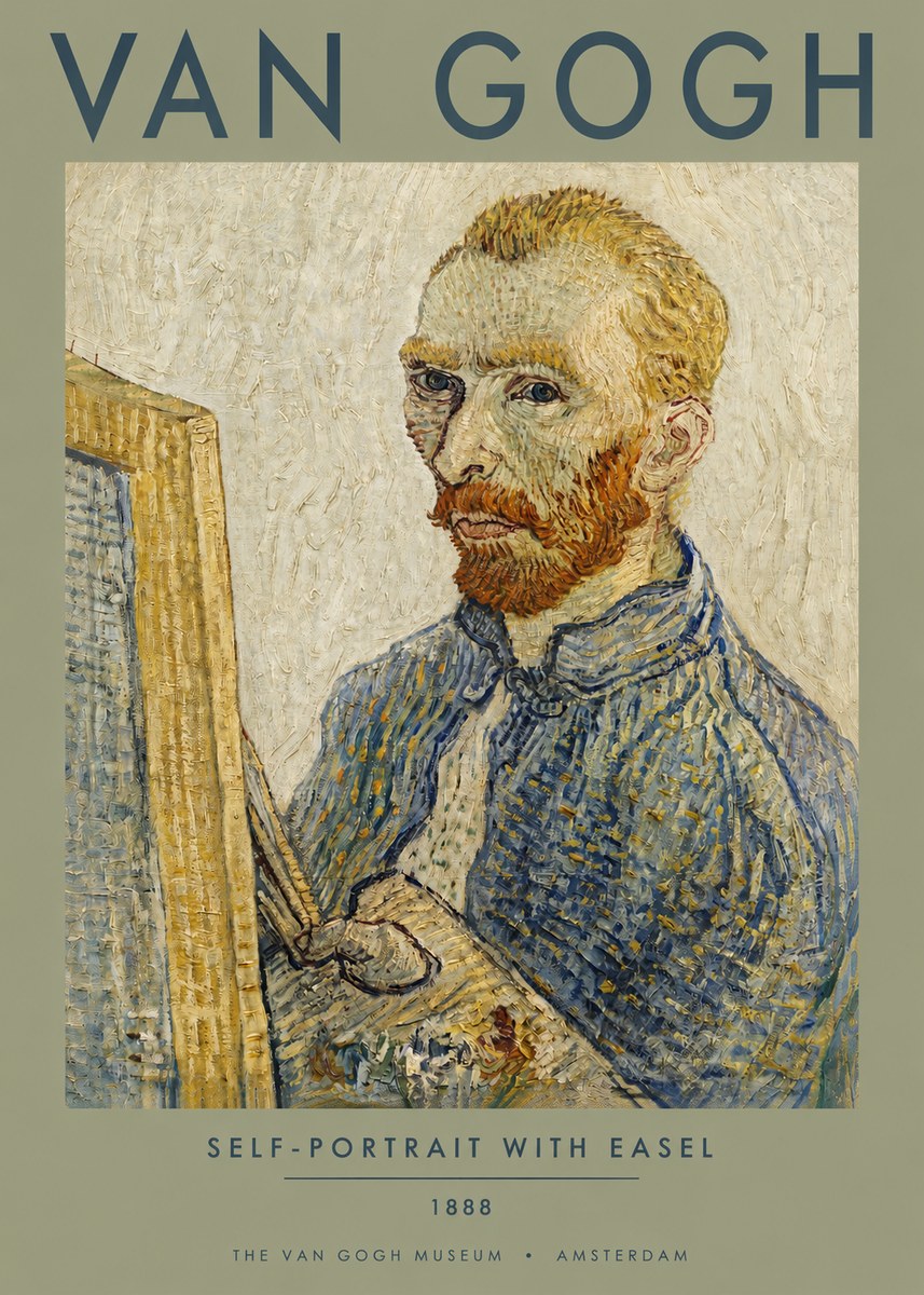 Van Gogh Self-portrait with Easel I No3 - Plakat