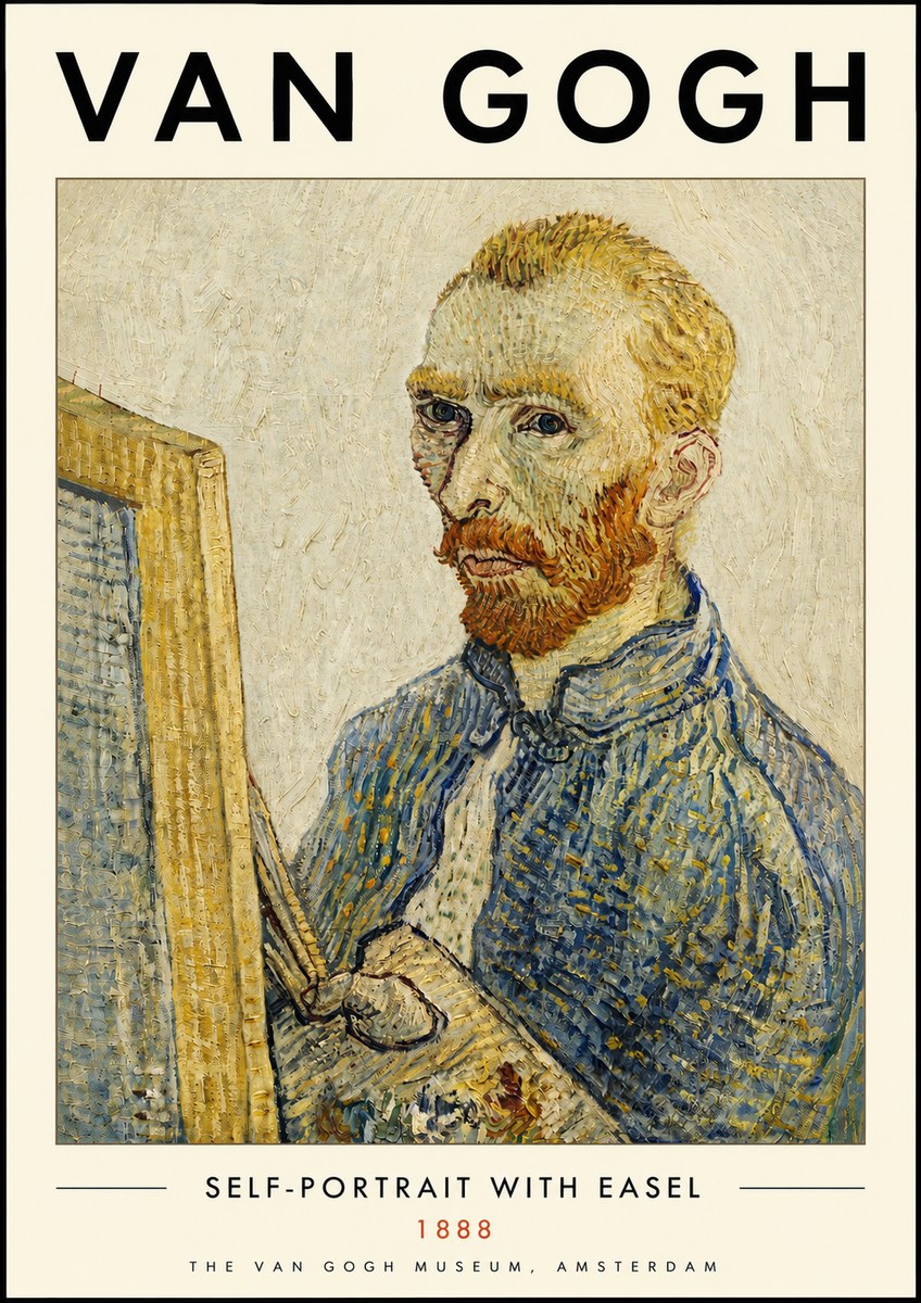 Van Gogh Self-portrait with Easel I No4 - Plakat