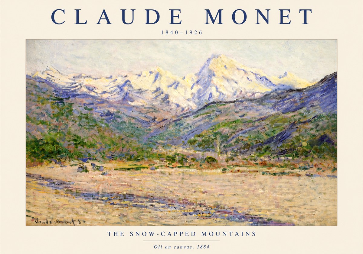Monet The Snow-capped Mountains No3 - Plakat
