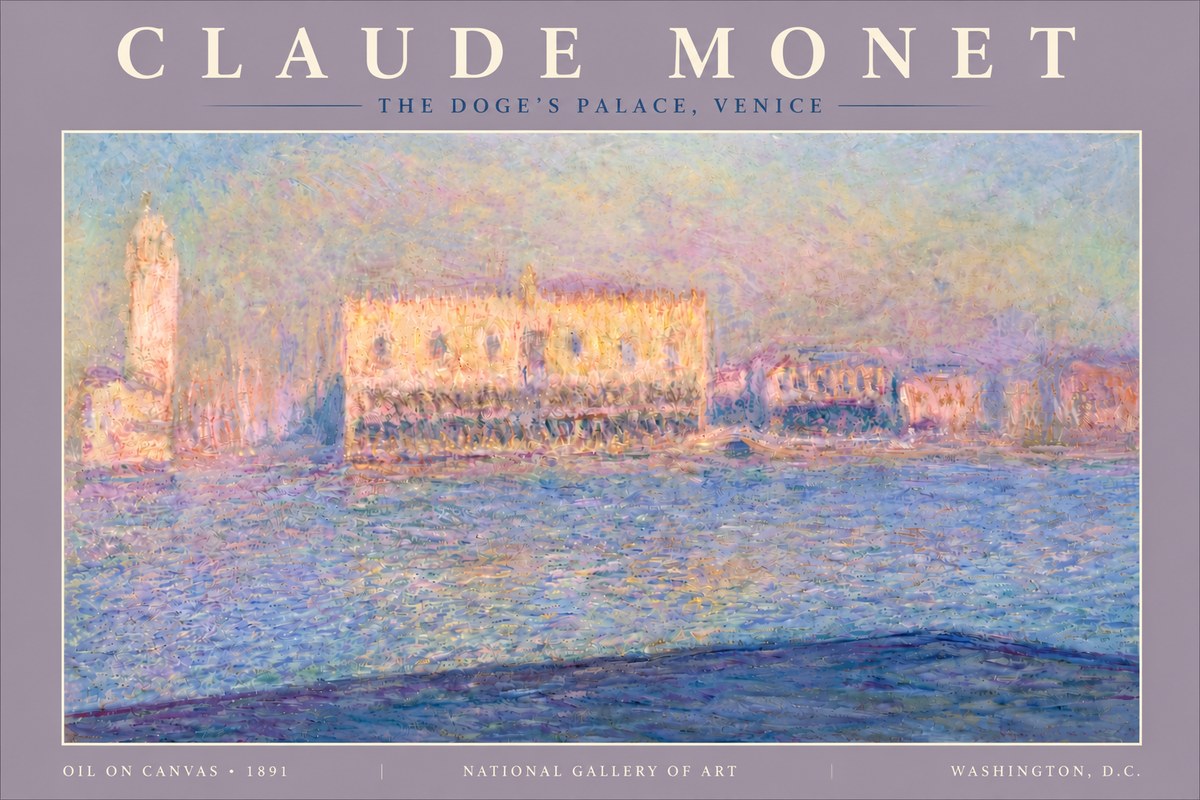 Monet The Doge's Palace, Venice No5 - Plakat