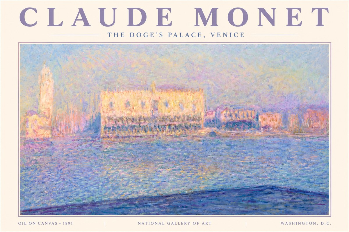 Monet The Doge's Palace, Venice No6 - Plakat