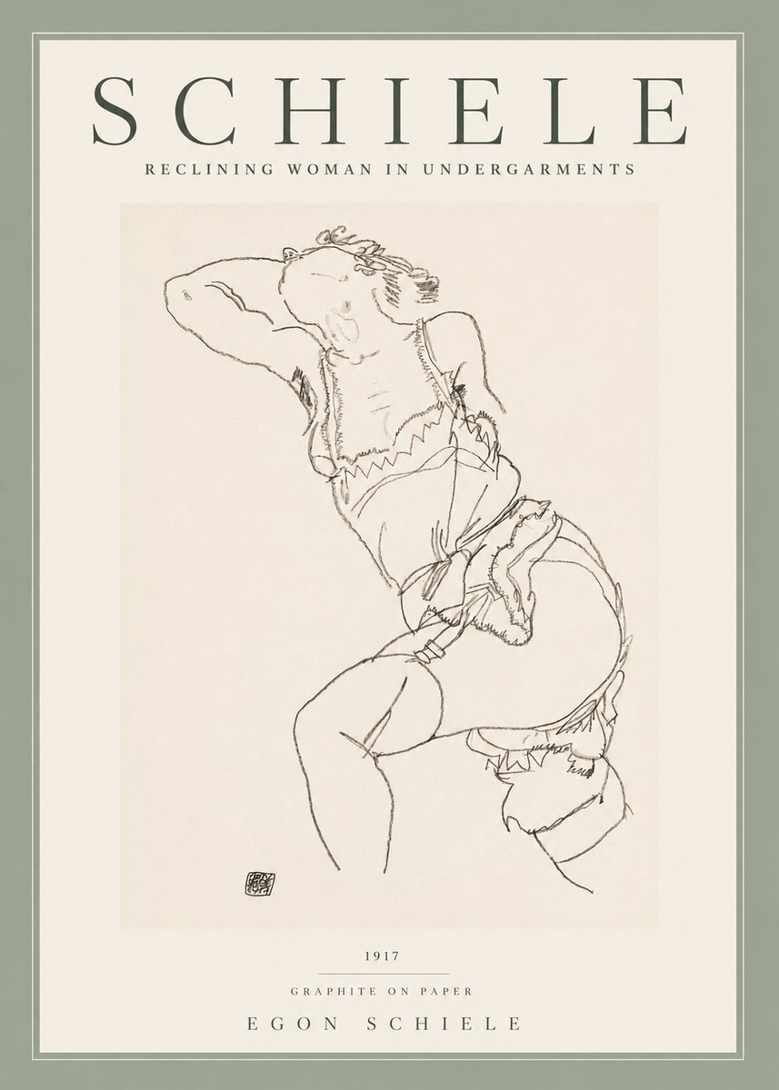 Schiele Reclining Woman in Undergarments No2 - Plakat