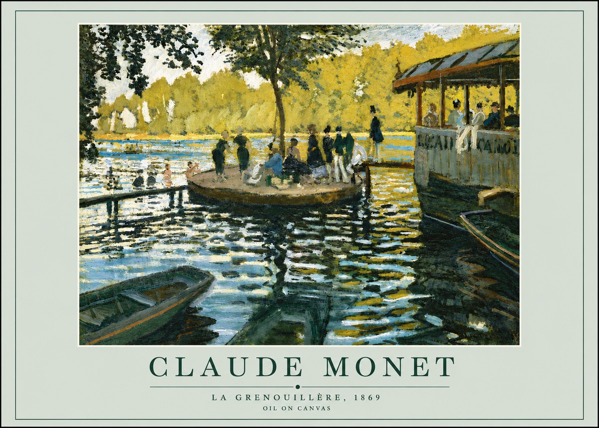 Monet La Grenouillère, 1869 No3 - Plakat