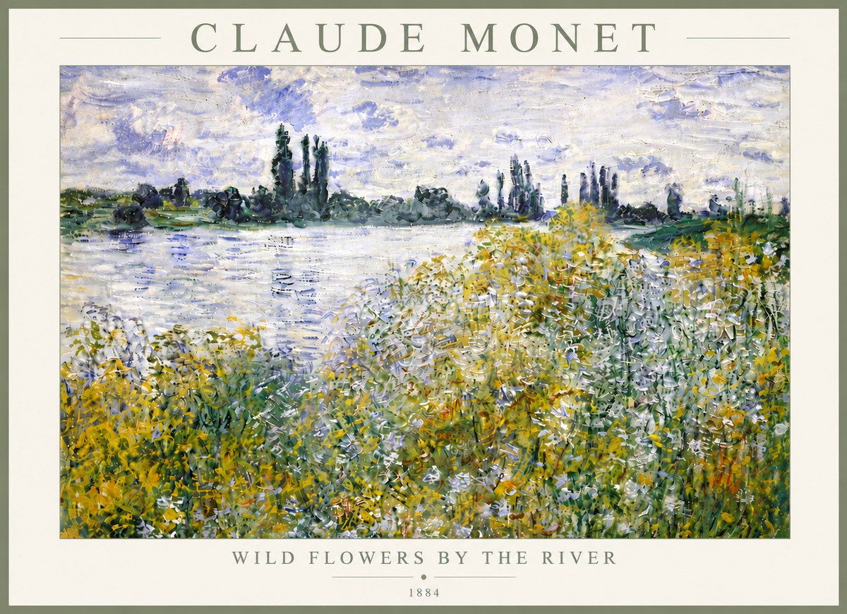 Monet Wild Flowers by the River No6 - Plakat