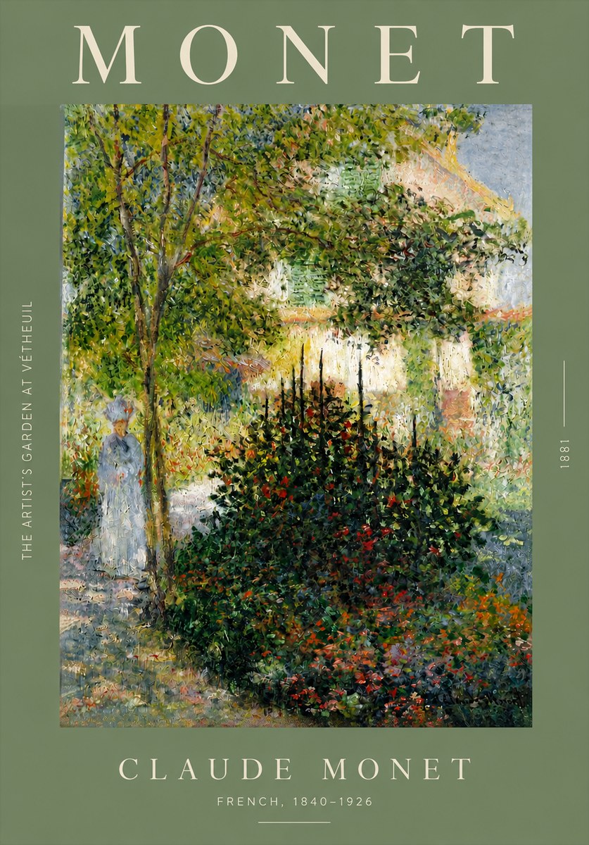 Monet The Artist's Garden at Vétheuil II No3 - Plakat