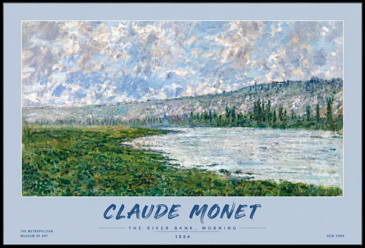 Monet The River Bank, Morning No5 - Plakat