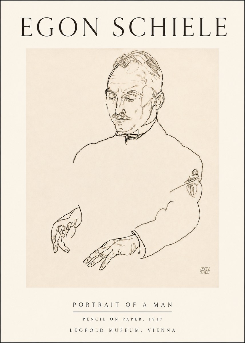 Schiele Portrait of a Man No4 - Plakat
