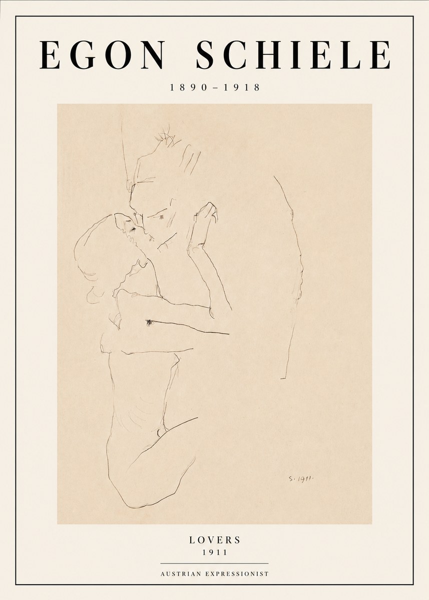 Schiele Lovers No3 - Plakat