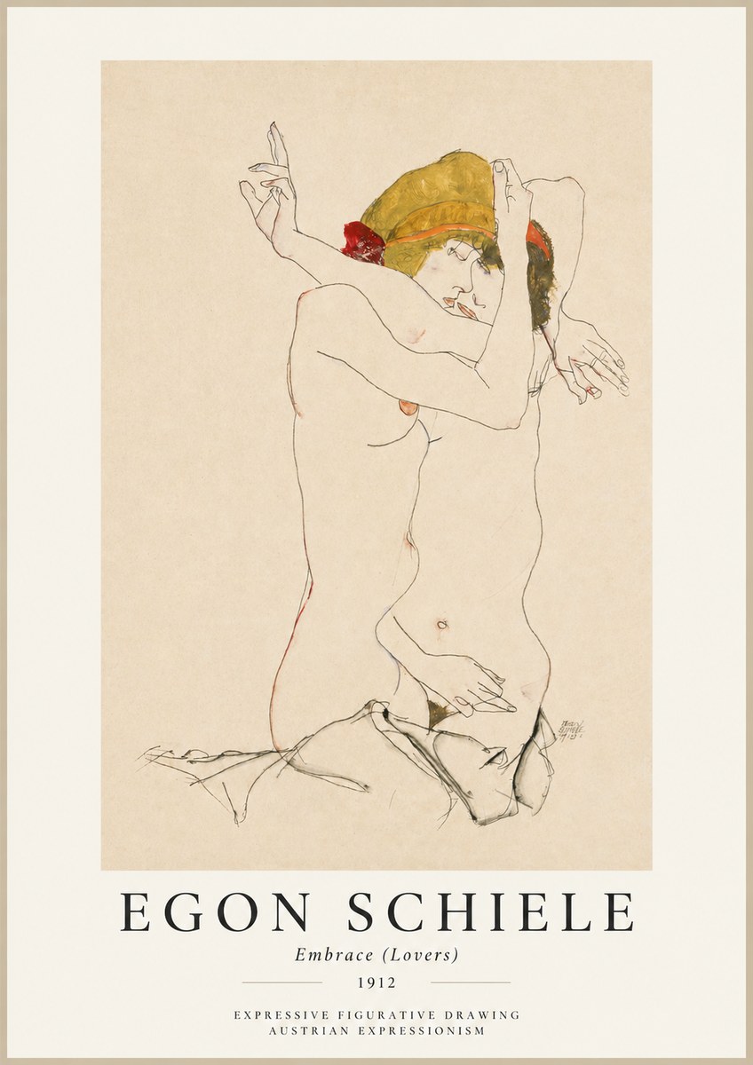 Schiele Embrace (Lovers) No1 - Plakat