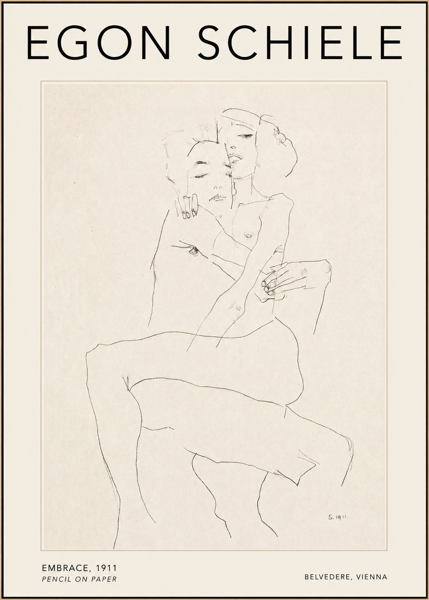 Schiele Embrace, 1911 No2 - Plakat