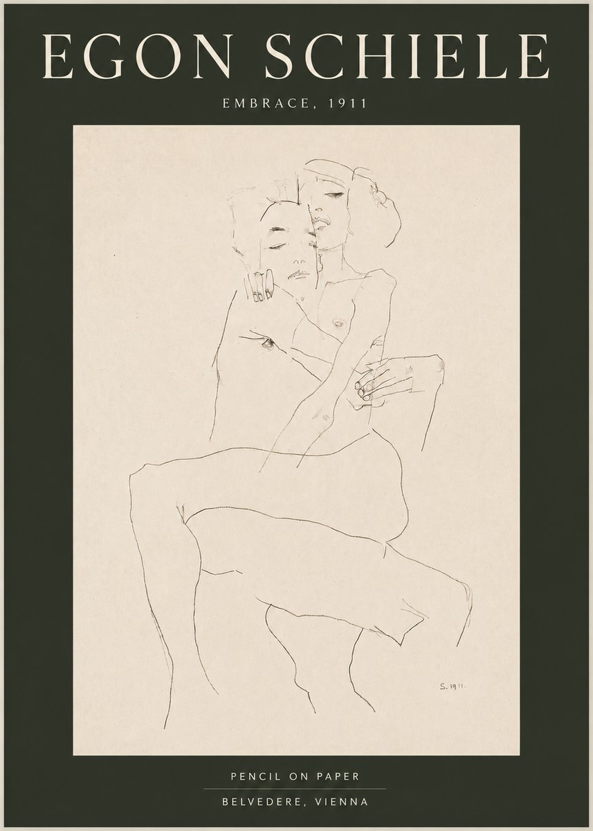 Schiele Embrace, 1911 No4 - Plakat