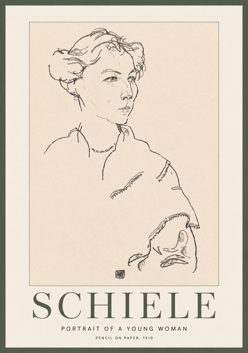 Schiele Portrait of a Young Woman No2 - Plakat
