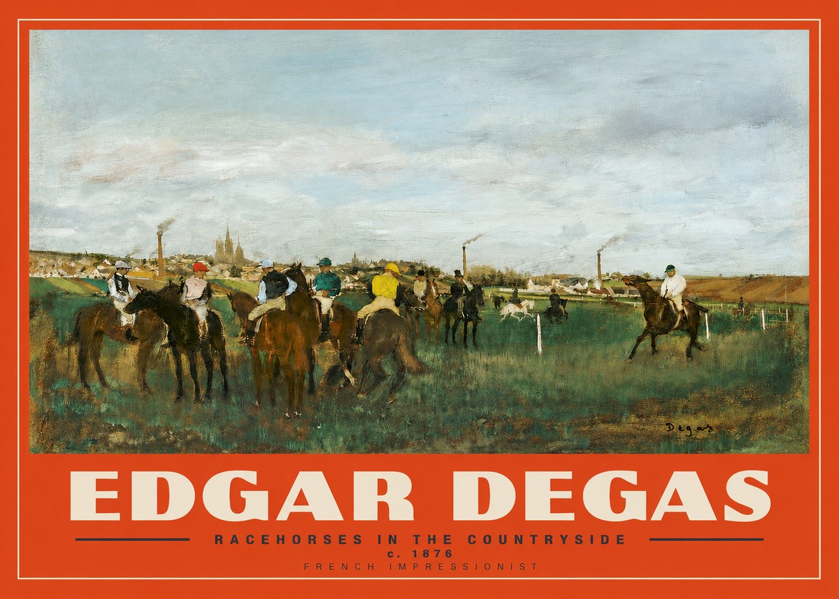 Edgar Degas Racehorses in the Countryside No3 - Plakat