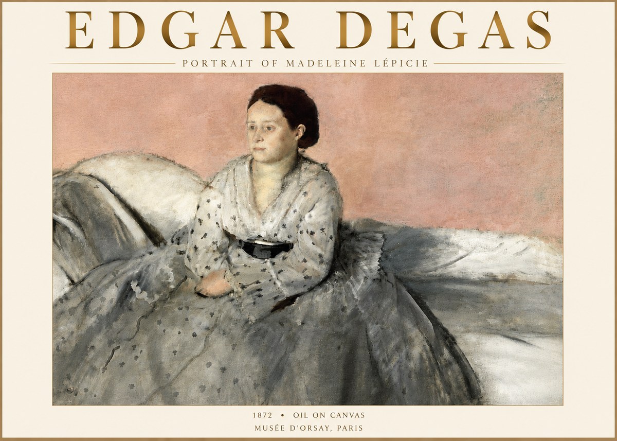 Edgar Degas Portrait of Madeleine Lépicie No4 - Plakat
